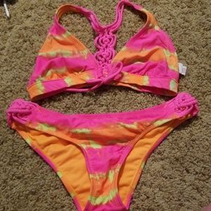 Candies Neon Pink Yellow Orange Bikini